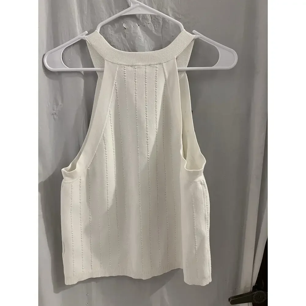 L’agence Cream Rosemary High neck Button Tank Sz Xxl may run small - Picture 9 of 9
